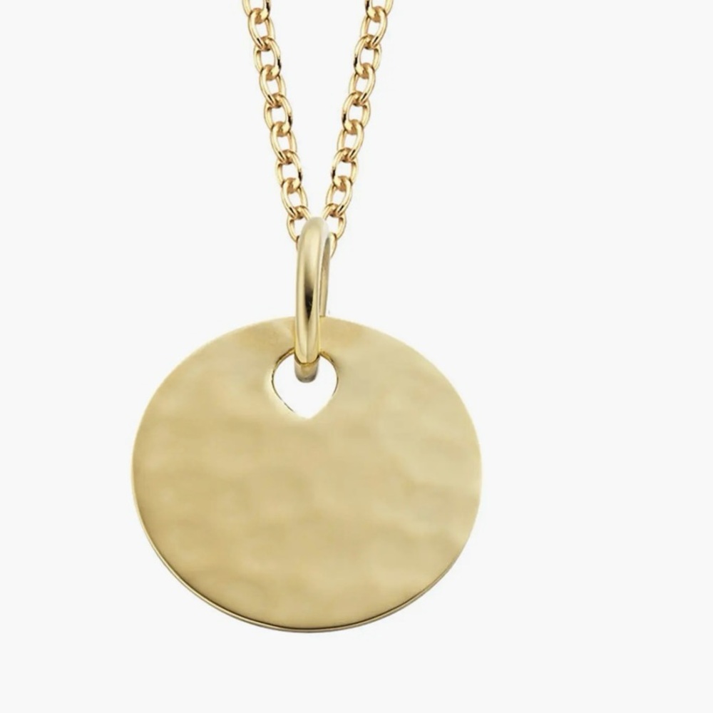 Monica Vinader 18ct Gold Vermeil on Sterling Hammered Pendant 3/4” diameter